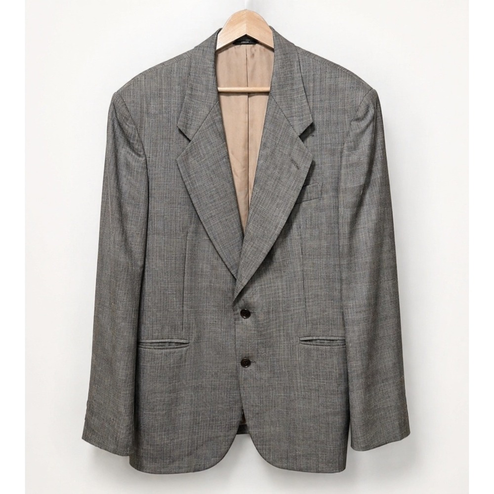 Oscar de la Renta Sport Coat Traveler Worsted Plaid Wool Blazer 39R Preppy Ivy